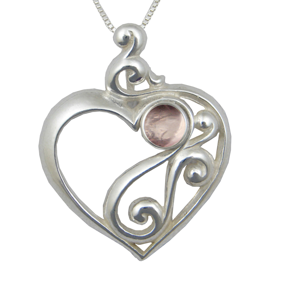 Sterling Silver Heart's Desire Pendant Rose Quartz